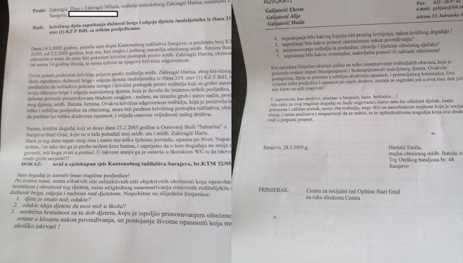 Krivična prijava protiv Harisa Zahiragića otkriva detalje brutalnog vršnjačkog nasilja u OŠ "Saburina"