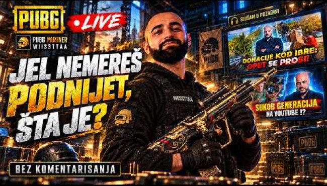 JEL NEMEREŠ PODNIJET, ŠTA JE? 🔥 PUBG 43.2 LIVE | No commentary 🎧 Mr. Black